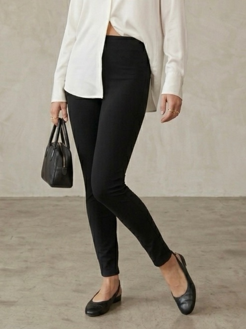 J.Crew Petite "Any Day" Skinny Pixie Pant in Black Stretch Ponte